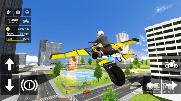 飞翔摩托模拟器无限金币版3